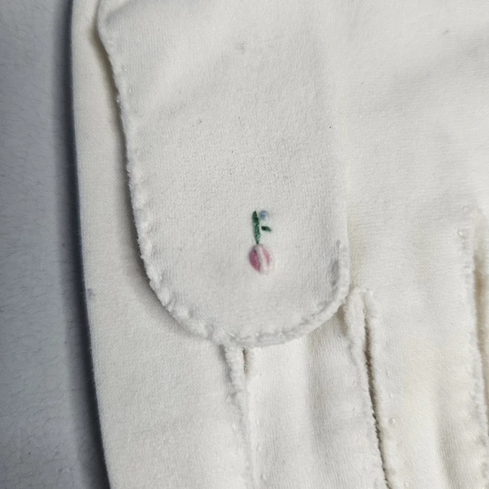Vintage Christian Dior‎ Shalimar Gloves Floral White 50s 60s
